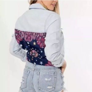 Free People Bandana Bandit Button down Small NWT